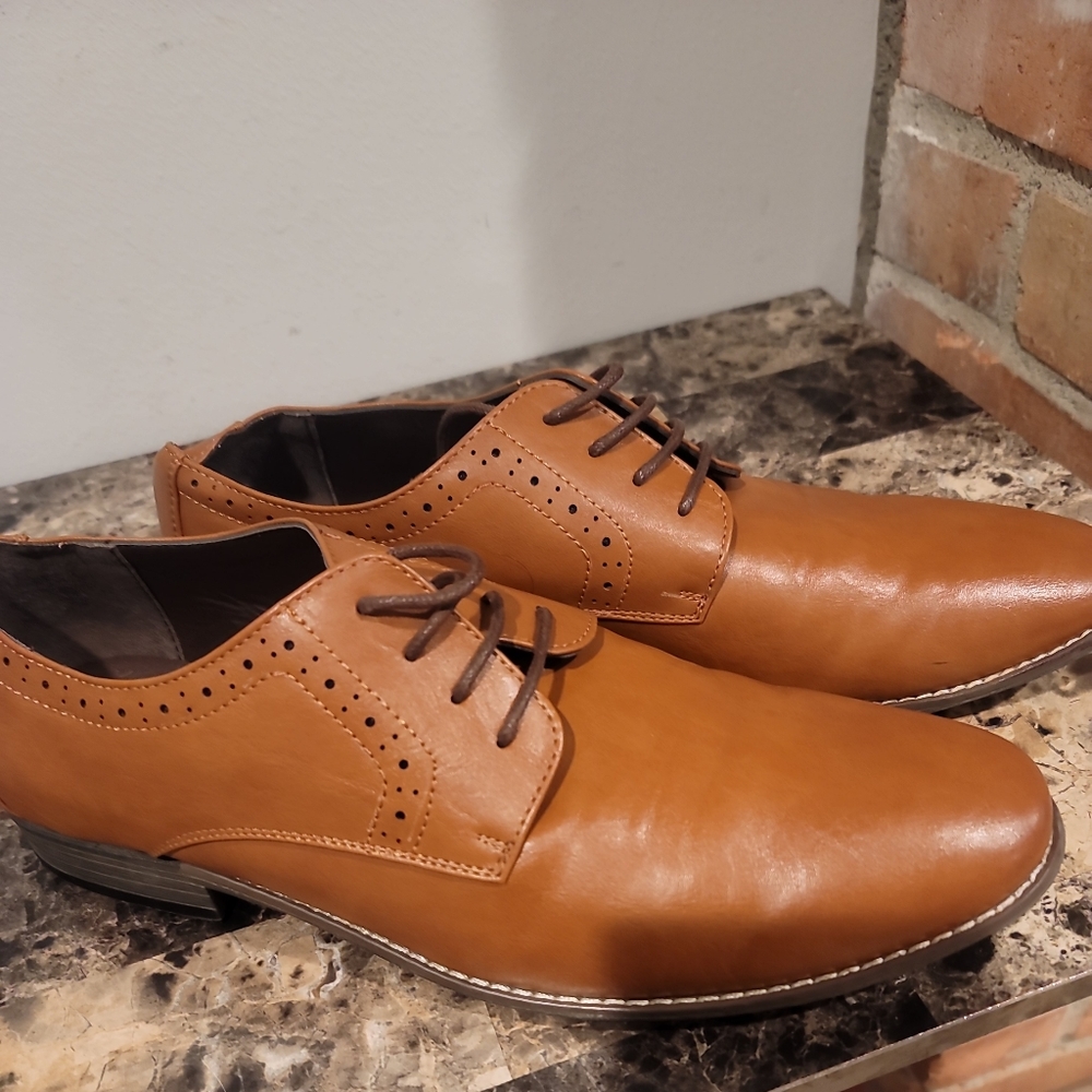 Jonsen Milan Mens Brown Round Toe Italian Shoes Size US 11